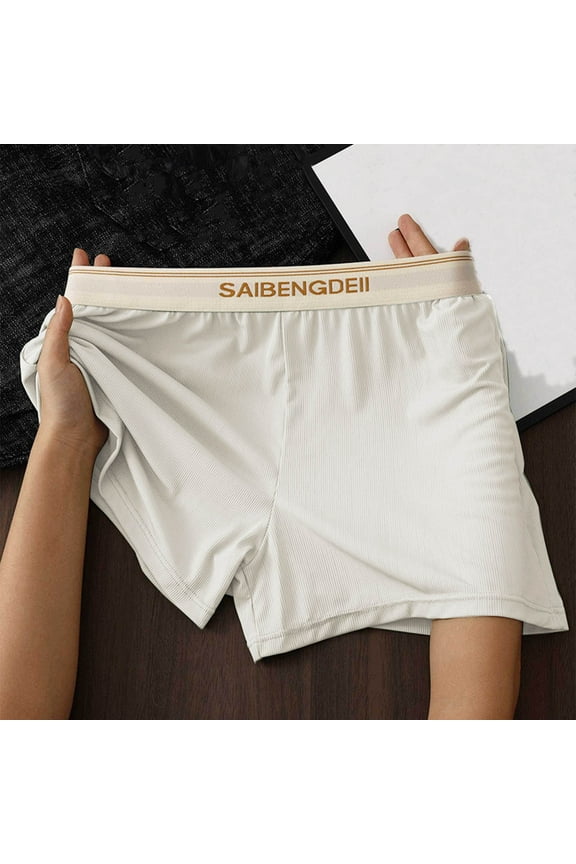 Mens Underwear Loose Breathable Sports Home Four Corner Pants Flat Corner Underwear Boxers Man Underwear White M