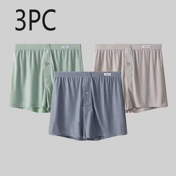 Maoxin Mens Underwear Solid Color Loose Breathable Sports Home Button Flat Corner Underwear Boxers Man Underwear Multicolor M