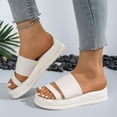 thumbnail image 1 of Maoxin Sandals Women Fashion Casual Summer Round Head Solid Color One Line Thick Soled Sandals Sandals Women White 42, 1 of 5