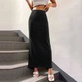 thumbnail image 1 of Maoxin Skirt for Women Casual Solid Color Fashion Dress Sexy Elastic Outwear Half Ankle Long Skirt For Women ,Black,XL, 1 of 7