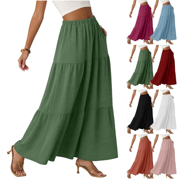 Maoxin Skirt for Women Ladies' Midi Skirt With A High end And Fashionable Split A line Skirt ,Navy,M