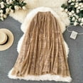thumbnail image 1 of Maoxin Skirt for Women Woman Sweet Lace Crochet High Waist Solid Color A Line Skirt ,Khaki,Free Size, 1 of 8
