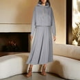 thumbnail image 1 of Maoxin Skirt for Women Women's Long Sleeved Hooded Sweatshirt Skirt Set ,Gray,L, 1 of 6