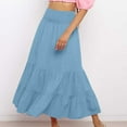 thumbnail image 1 of Maoxin Skirt for Women Women's Summer Sexy Fashion Solid Color Elastic Waist Skirt ,Light Blue,S, 1 of 8