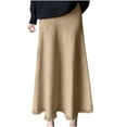 thumbnail image 1 of Maoxin Skirts for Women Women's Solid Color Knitted Large Hem Tassel Versatile Mid To Long A line Skirt With High Waist And Hip Wrapped Skirt ,Khaki,Free Size, 1 of 5