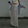thumbnail image 1 of Maoxin Skirts for Women Fashion Women Casual Sequin High Waist Solid Long Long Ankle Skirt ,Silver,S, 1 of 6