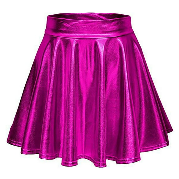 Maoxin Skirts for Women Women's Sexy Stage Pleated Skirt ,Hot Pink,XL