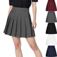 thumbnail image 1 of Maoxin Skirts for Women Women's Solid Color Pleated Belt Pants High Waisted Skirt Plus Size Skirts for Women,Gray,3XL, 1 of 9