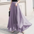 thumbnail image 1 of Maoxin Skirts for Women Womens Fashion Solid Color High Waist Elastic Waist Mmulti storey Beach Skirt ,Purple,XL, 1 of 6