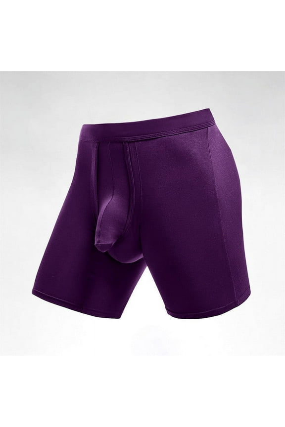 Underwear For Men Pack Comfortable Solid Extended Sport Separate Breathable Briefs Mens Boxer Briefs Underwear Purple 3XL