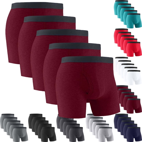 Maoxin Underwear For Men Pack Large Size Extra Long Open Breathable Sports Boxers Pants Mens Boxer Briefs Underwear Wine S