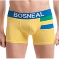 thumbnail image 1 of Maoxin Underwear For Men Pack Seamless Sexy Solid Color Letters Comfortable Breathable Boxers Underwear Mens Boxer Briefs Underwear Yellow S, 1 of 7
