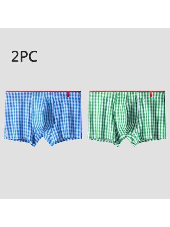 Underwear For Men Pack Loose Breathable Sports Home Four Corner Pants Chequer Flat Corner Underwear Boxers Mens Boxer Briefs Underwear Multicolor 2XL