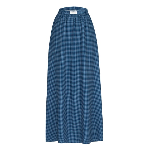 Maoxin Women Skirt New Female Skirt Plaid Long Skirt Spring And Summer Fashion Print Personality Women's Ankle length Skirt ,Blue,S