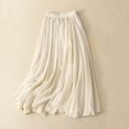 thumbnail image 1 of Maoxin Women Skirt Women's Solid Color And Loose Fitting Round Neck Mid Sleeved Cool Dress ,White,XL, 1 of 6
