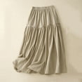 thumbnail image 1 of Maoxin Women Skirt Women's Summer Casual Elastic Waist Solid Color Pleated Skirt ,Khaki,L, 1 of 7