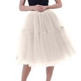 thumbnail image 1 of Maoxin Women Skirt Womens Pleated Gauze Knee Length Skirt Adult Dancing Skirt ,Beige,Free Size, 1 of 3