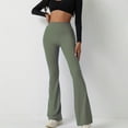 thumbnail image 1 of Women's Leggings Fashion Casual Women Printed Gradient Span Ladies High Waist Wide Leg Trousers Yoga Pants Long Pants Workout Pants Women Army Green S, 1 of 4