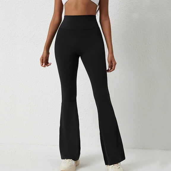 Women's Leggings Fashion Casual Women Printed Gradient Span Ladies High Waist Wide Leg Trousers Yoga Pants Long Pants Workout Pants Women Black S