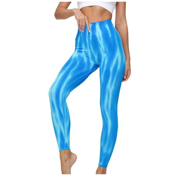 Maoxin Women's Leggings Women Fashion High Waisted Fallow Tight Bodybuilding Yoga Full Length Pants Workout Pants Women Blue M
