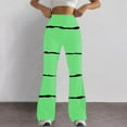 thumbnail image 1 of Maoxin Women's Leggings Women Tight Fitting Hip Hugging Shapewear Striped Flared Pants Yoga Pants Workout Pants Women Green 2XL, 1 of 6