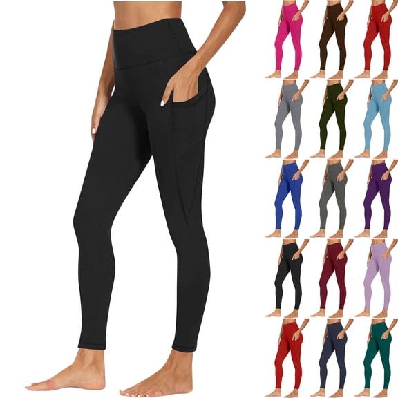 Zeliretfy Leggings for Womens Plus Size Yoga Pants Tummy Control High Waisted Booty Lifting Tights with Pocket Non See Through Workout Athletic Running Yoga Pants