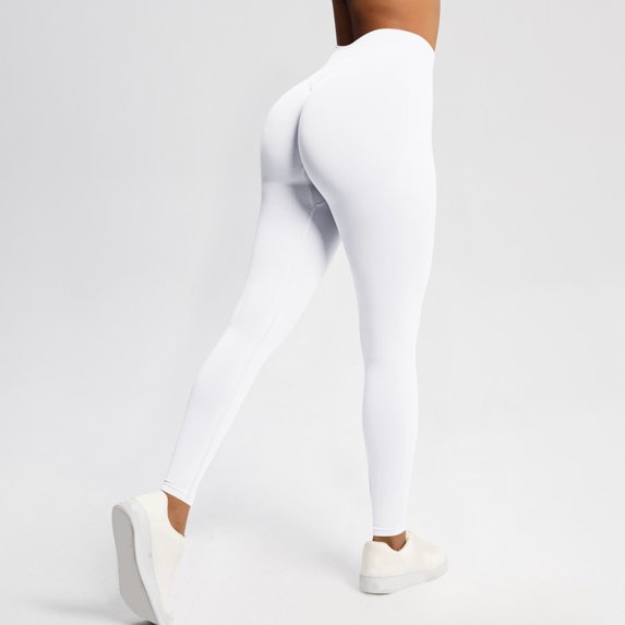Women's Leggings Women's Peach Seamless Solid Color Waist Hip Lift High Waist Yoga Wear Sports Running Fitness Yoga Pants Workout Pants Women White 2XL