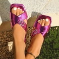 thumbnail image 1 of Maoxin Women's Sandals Fashion Casual Square Toe Wrap Around Spring And Summer Flat Sandals Sandals Women Purple 41, 1 of 8