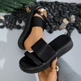 thumbnail image 1 of Maoxin Women's Sandals Fashion Casual Summer Round Head Solid Color One Line Thick Soled Sandals Ladies Sandals Black 40, 1 of 6