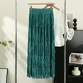 thumbnail image 1 of Maoxin Women's Skirts Woman Mid Length Tassels Solid Color Meringue Line Skirt ,Navy,Free Size, 1 of 4