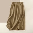 thumbnail image 1 of Maoxin Women's Skirts Women‘s Casual Loose High Waisted Mid Length Pleated Button Pocket Skirt ,Khaki,2XL, 1 of 7