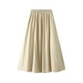 thumbnail image 1 of Maoxin Women's Skirts Women's Classic Summer Pleated High Waisted Pocket Casual Drape Skirt ,Beige,Free Size, 1 of 6