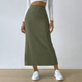 thumbnail image 1 of Maoxin Women's Skirts Women's Popular Summer New Solid Slim Skirt A line Side Slit Elastic Skirt Skirts for Women Plus Size,Army Green,4XL, 1 of 6