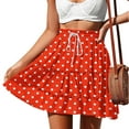 thumbnail image 1 of Maoxin Women's Skirts Women's Summer Beach Polka Printing Lace Drawstring Tie Adjustable Skirt ,Orange,S, 1 of 6