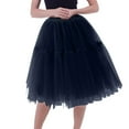 thumbnail image 1 of Maoxin Women's Skirts Womens Pleated Gauze Knee Length Skirt Adult Dancing Skirt ,Navy,Free Size, 1 of 3