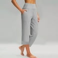 thumbnail image 1 of Maoxin Womens Leggings Women'S Solid Color Casual Sports Yoga Straight Leg Solid Color Pocket Nine Point Pants Pants for Women Gray S, 1 of 8