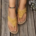 thumbnail image 1 of Maoxin Womens Sandals Fashion Casual Summer New Style Solid Color Flower Fish Mouth Wedge Heel Thick Bottom Flip Flops Sandals for Women Yellow 36, 1 of 7