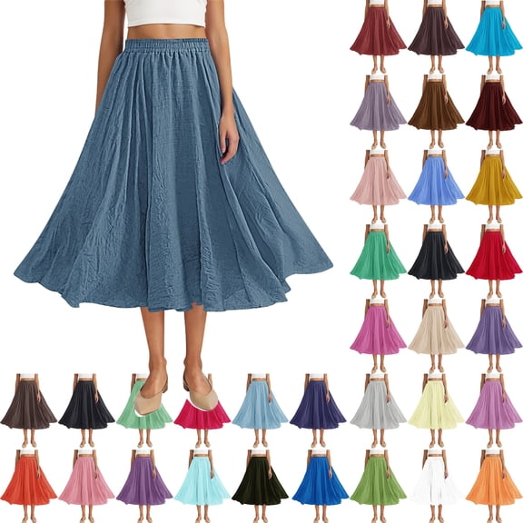 Maoxin Womens Skirts New Female Skirt Plaid Long Skirt Spring And Summer Fashion Print Personality Women's Ankle length Skirt ,Red,S