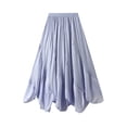 thumbnail image 1 of Maoxin Womens Skirts Women's Fashion Summer Irregular Solid Long High Waist Skirt ,Blue,Free Size, 1 of 6