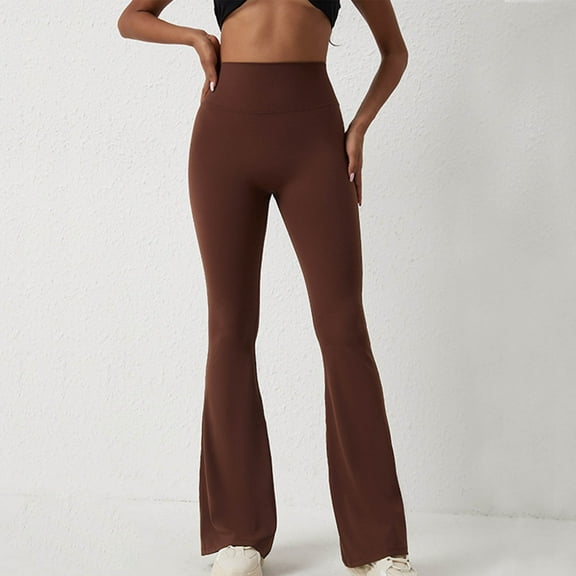 Yoga Pants Fashion Casual Women Printed Gradient Span Ladies High Waist Wide Leg Trousers Yoga Pants Long Pants Plus Size Yoga Pants for Women Brown M