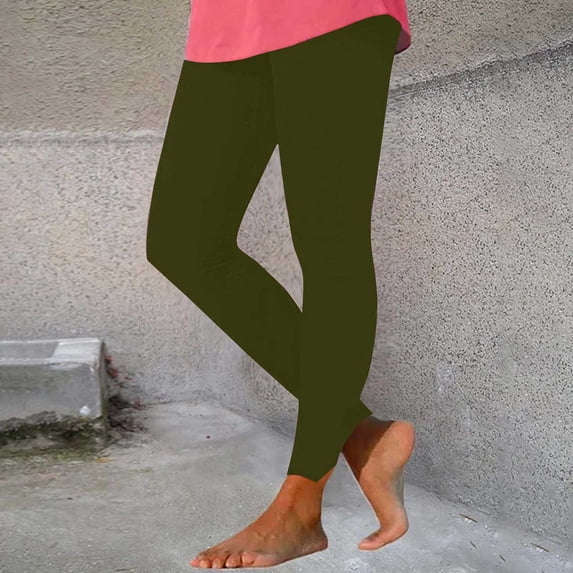 Yoga Pants Fashion Casual Women Solid Span Ladies High Waist Wide Leg Trousers Yoga Pants Plus Size Yoga Pants for Women Army Green M