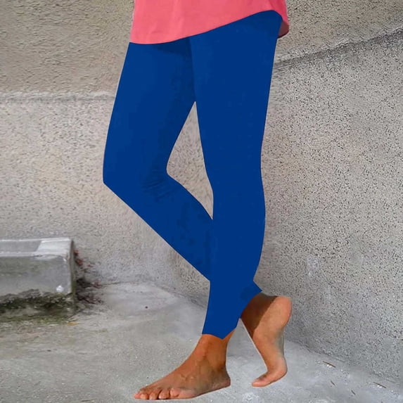 Yoga Pants Fashion Casual Women Solid Span Ladies High Waist Wide Leg Trousers Yoga Pants Plus Size Yoga Pants for Women Blue XL