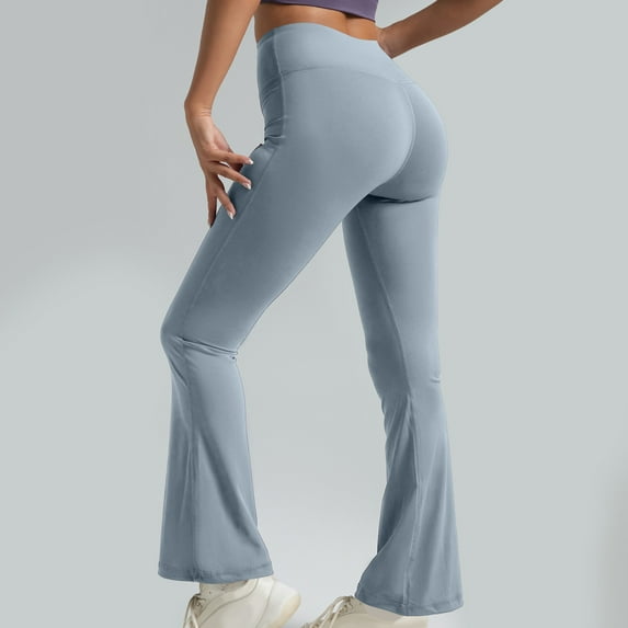 Yoga Pants Women'S Long Solid Color Hip Lift Fitness High Waist Elastic Exercise Yoga Pants Plus Size Yoga Pants for Women Light Blue M