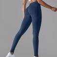 thumbnail image 1 of Maoxin Yoga Pants Women Seamless Knitted Breathable Solid Color Waist Peach Hip Yoga Pants For Running And Fitness Nine Cent Pants For Women Workout Leggings Dark Blue S, 1 of 5