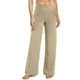thumbnail image 1 of Yoga Pants Women's Solid Color Yoga Pants Loose Fitting Straight Leg Women's Sports Casual Wide Leg Long Pants Yoga Pants Plus Size Yoga Pants for Women Beige M, 1 of 5
