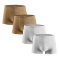 thumbnail image 1 of Maoxin boxer briefs for men pack 4PC Ice Silk Traceless-dry Loose Breathable Elastic Exercise Home Flat Angle Underpants Man Underwear Gray XL, 1 of 2