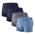 thumbnail image 1 of Maoxin boxer briefs for men pack 4PC Silk Traceless-dry Loose Breathable Elastic Exercise Flat Angle Underpants Underwear Men Dark Blue 3XL, 1 of 2