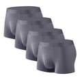 thumbnail image 1 of Maoxin boxer briefs for men pack 4PC Silk Traceless-dry Loose Breathable Elastic Exercise Home Flat Angle Underpants Underwear For Men Dark Gray L, 1 of 2
