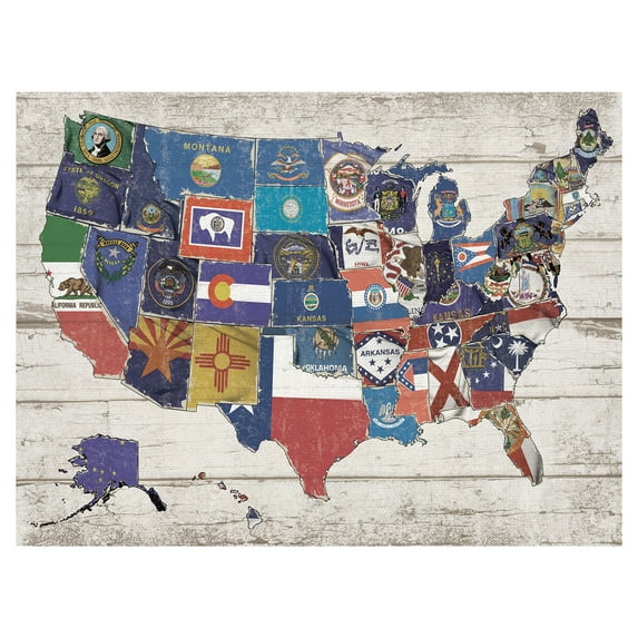 Map 2 by Willowbrook Fine Art Canvas Art