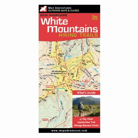 Map Adventures 103098 White Mountains New Hampshire Trails Guide Book
